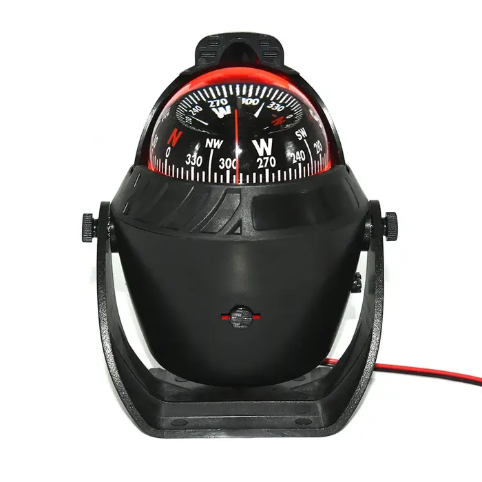 Boussole nautique étanche, boussole pivotante pour bateau marin, avec veilleuse électronique LED pour le positionnement de la Navigation Marine
