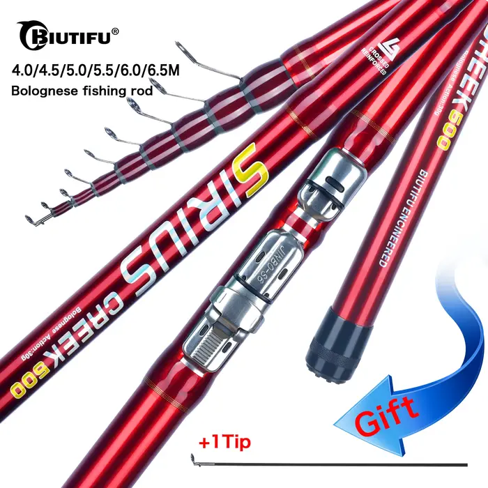 Canne pêche bolognaise télescopique carbone T800 4.0-6.5m ultra légère 30g flotteur voyage truite spinning