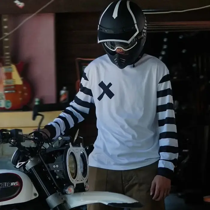 Combinaison de moto blanche d'été résistante à la transpiration pour homme pour descente et courses tout-terrain