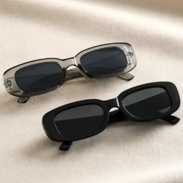 Lunettes soleil Y2K couleurs bonbon 2/3 pièces - Cadre rectangle petit unisexe - Vintage UV400 outdoor