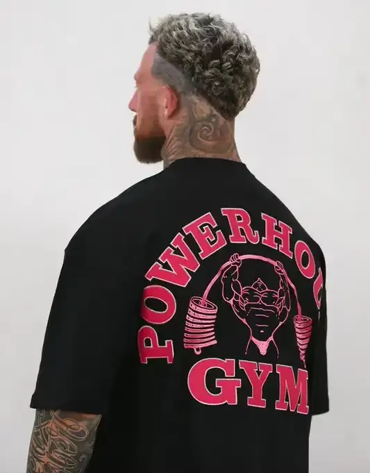 T-shirt de fitness pour homme GYM - Respirant et absorbant la transpiration. Fabriqué en pur coton, 