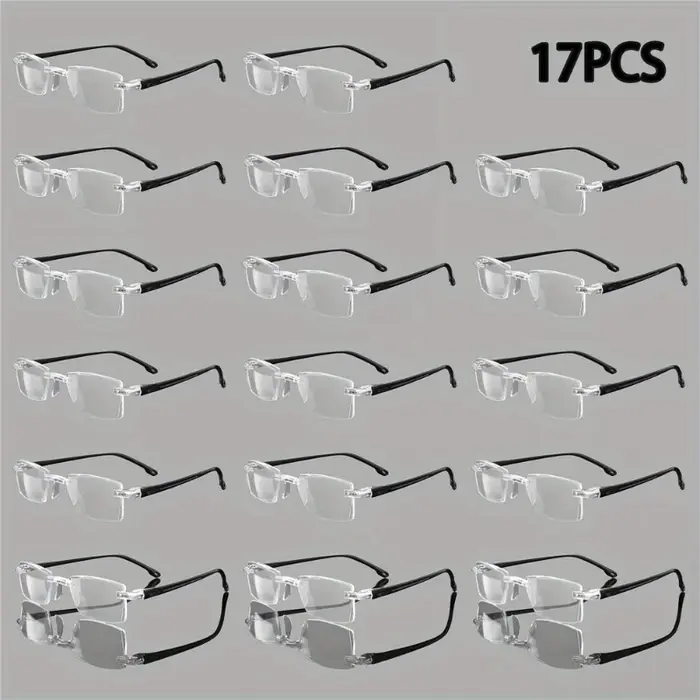 17 pièces Anti-lumière bleue lunettes de lecture sans cadre lunettes à la mode lunettes de lecture s