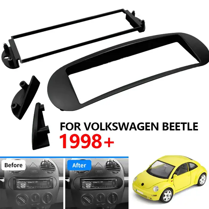 Facia simple Din pour Volkswagen VW New Beetle 1998 – 2010, Radio DVD stéréo, panneau CD, Kit de tab
