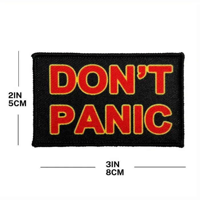 NON'T PANIC Patch avec support à crochet et boucle, applique en tissu pour vêtements et accessoires,