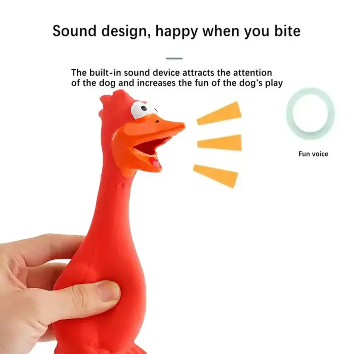 Jouet Grinçant Couinant en Latex pour Chiens Son de Poulet Jouets Durables et Sécuritaires Occasions Spéciales Chiots et Animaux Actifs