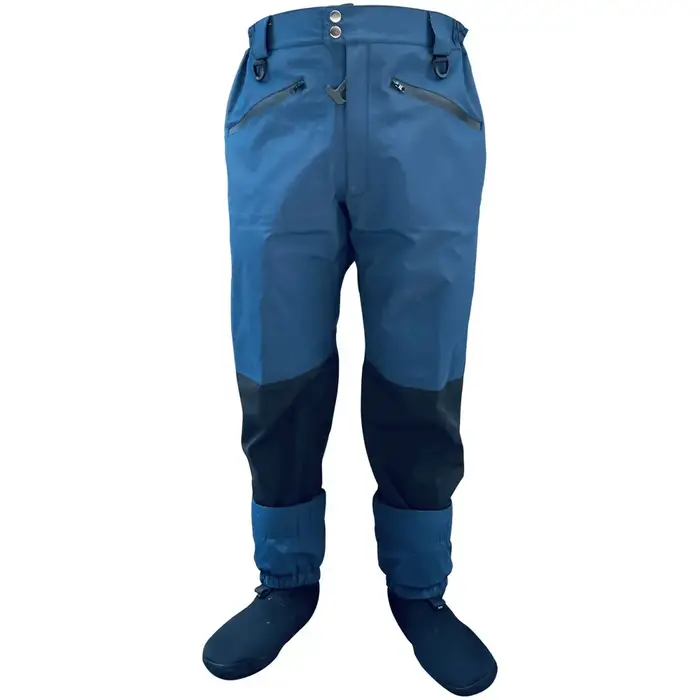 Pantalon de pêche à la mouche pour homme, 4 plis, respirant, bleu, imperméable, bas botte, extérieur