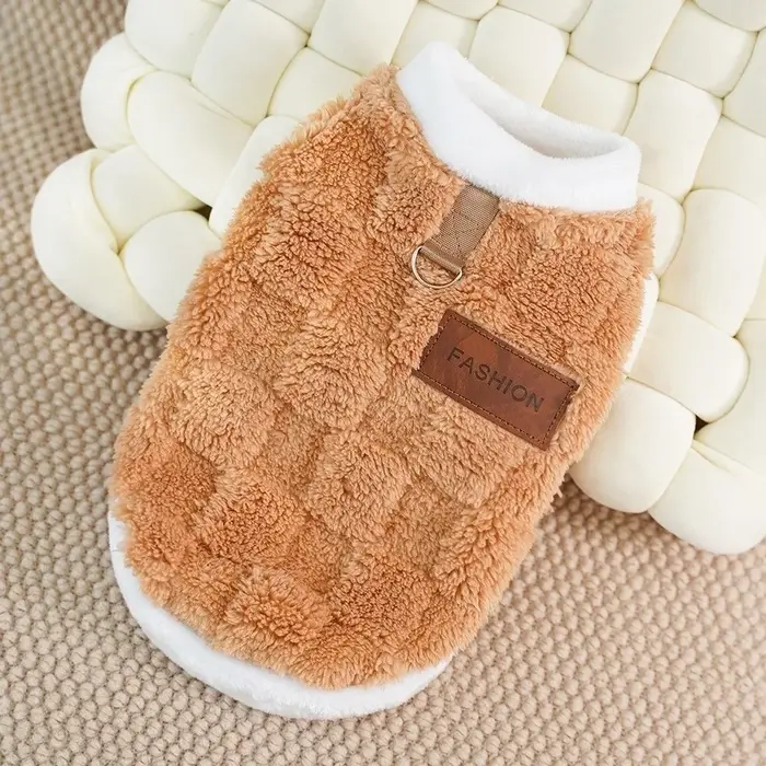 Vêtements d'hiver en velours pour chiens, pull confortable, veste épaisse pour animaux de compagnie,