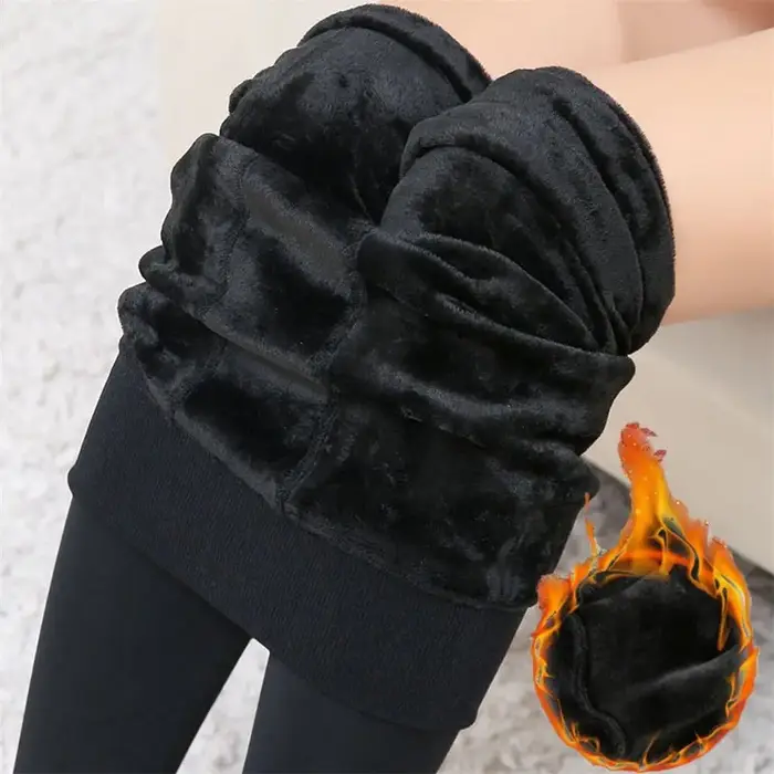 Leggings slim doublés moelleux pour femmes, collants thermiques chauds, pantalons optiques, hiver