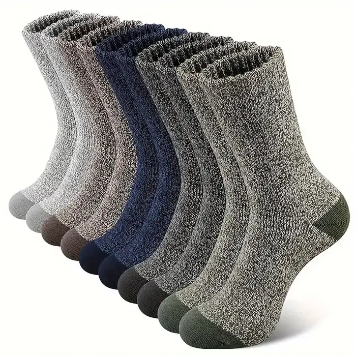 5 paires chaussettes thermiques homme - Randonnée hiver - Ultra épaisses - Protection grand froid