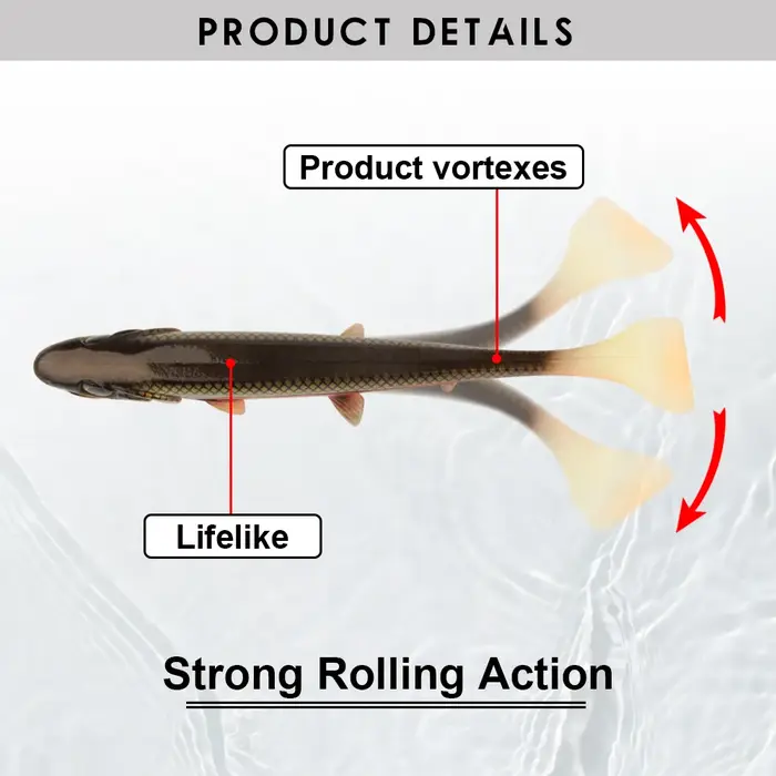 Spinpoler 14 cm/18 cm Shad brochet leurre nageur queue carrée pour brochet perche poisson-chat Zande