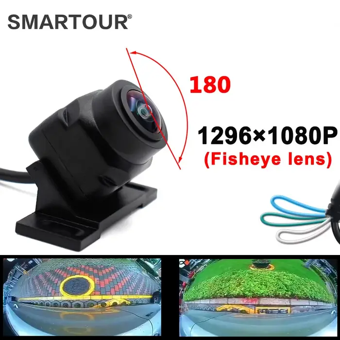 Smartour-Caméra de recul CCD étanche pour voiture, objectif Fisheye résistant à 180, vue de face arr