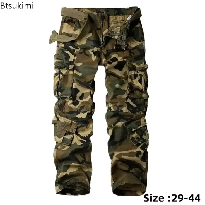 Pantalon cargo camouflage homme 2026 tactique chasse multi-poches coton pur extérieur