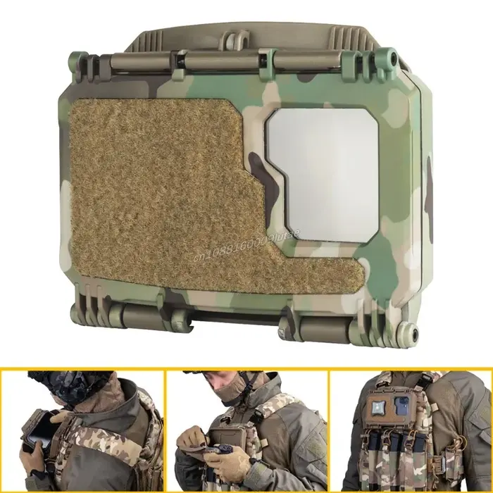 Boîtier de rangement téléphone tactique V2 - Support navigation pour équipement MOLLE airsoft chasse
