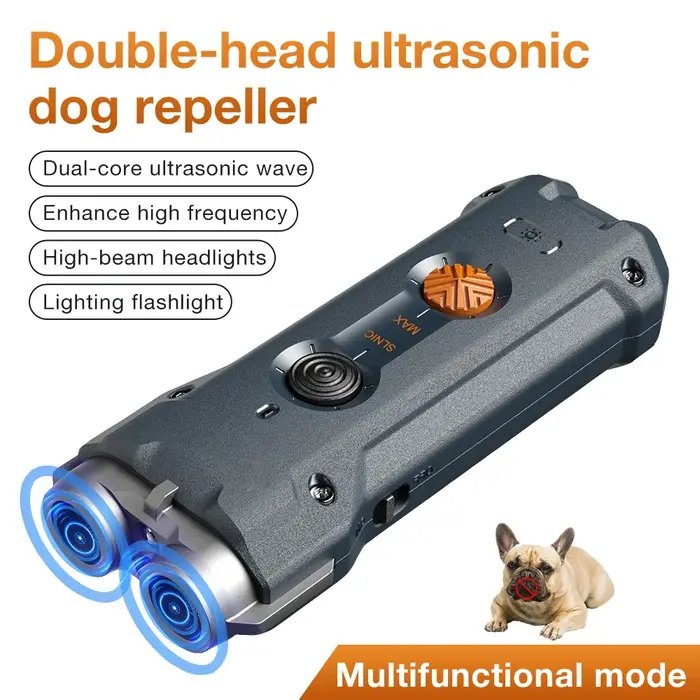 Répulsif ultrasonique pour chiens 2 en 1