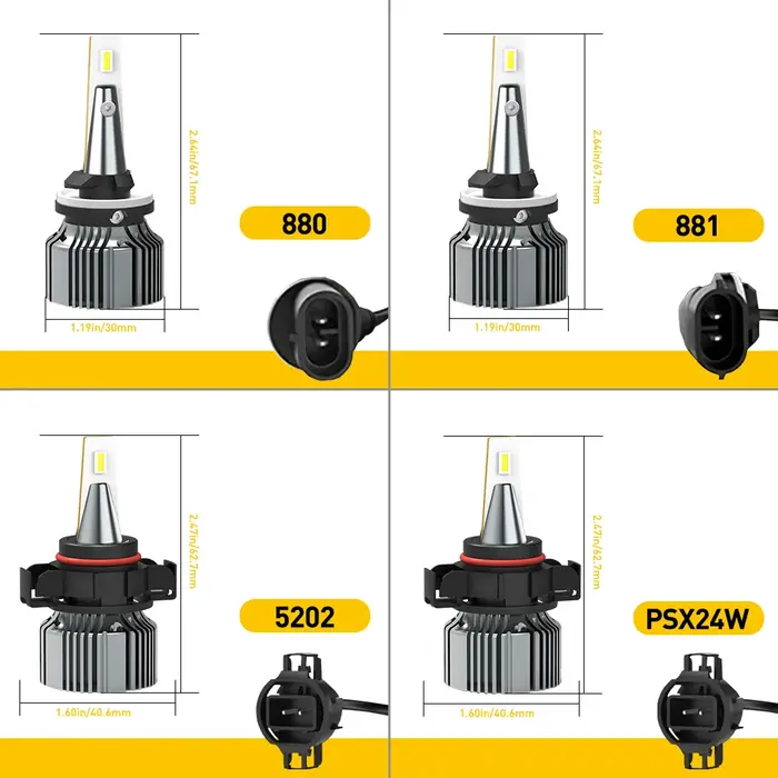 AUXITO 2 pièces H27 880 881 ampoule LED H27W/2 H27W/1 LED H27W voiture antibrouillard conduite jour 