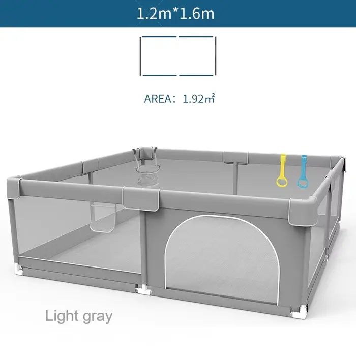 IMBABY Aire de jeux pour bébé 120x160 cm Parc pour bébé Boîte de clôture pour enfants grise avec par