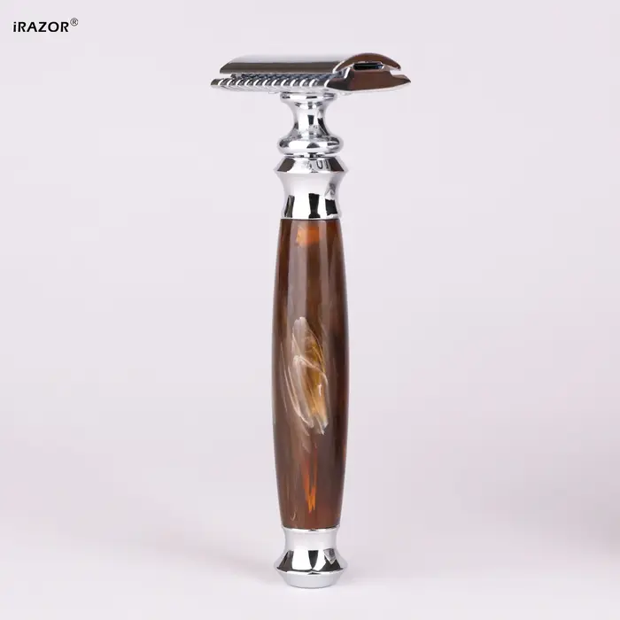 IRAZOR – rasoir de sécurité classique à Double tranchant pour hommes, avec 10 lames Premium et manch