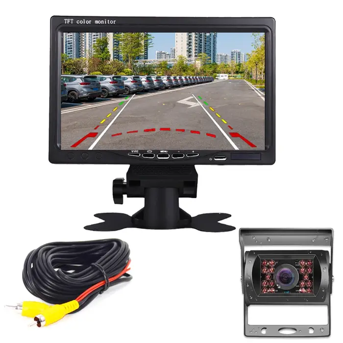 Moniteur de sécurité universel pour voiture, écran HD de 7 pouces, aide au stationnement, caméra de 