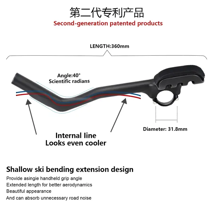 Poignées de triathlon en carbone, extension de triathlon pour vélo, guidon TT Aerobar, RXL SL, 31,8 