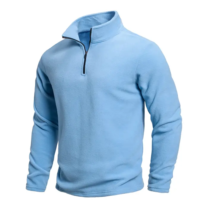 Pull chaud d'extérieur pour hommes, mode hiver, chaud et confortable, demi-fermeture éclair, couleur