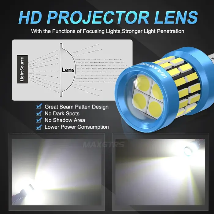 2 pièces 1400LM Super lumineux T15 W16W LED sans erreur 4014 SMD 921 912 lampe à LED pour voiture fe