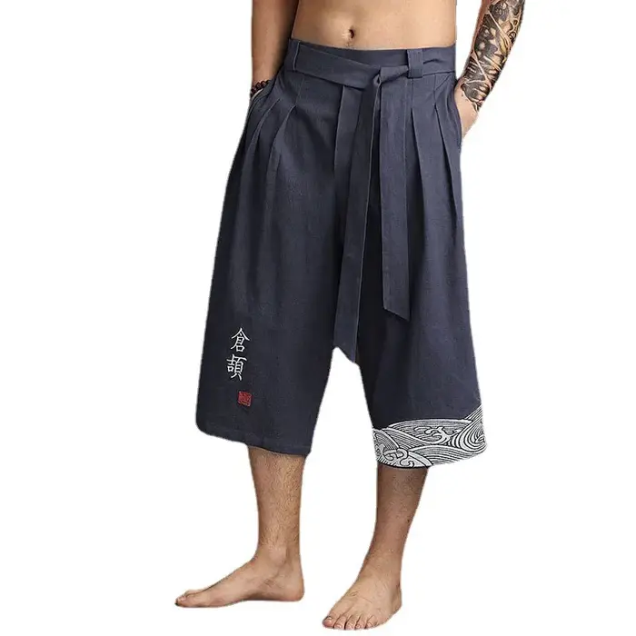 Pantalon traditionnel Kimono japonais pour hommes, vêtements asiatiques, pantalon de bain décontract