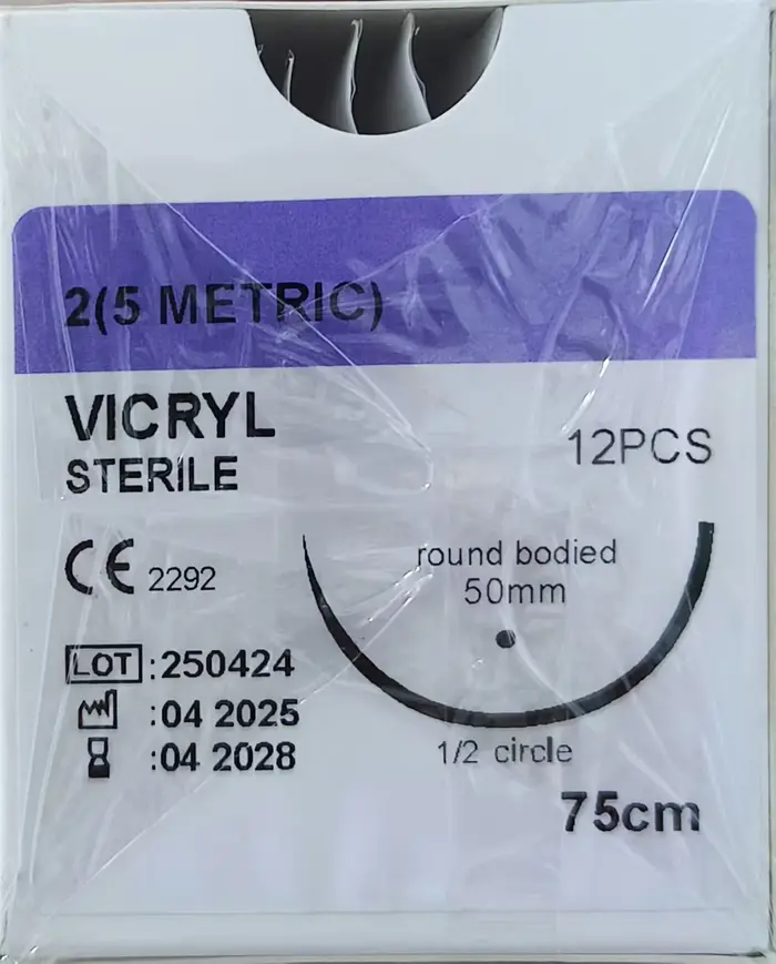 12 pièces de fils de suture chirurgicaux Vicryl 75 cm 1 0 2/0 3/0 4/0 avec aiguilles pour chiens, pa