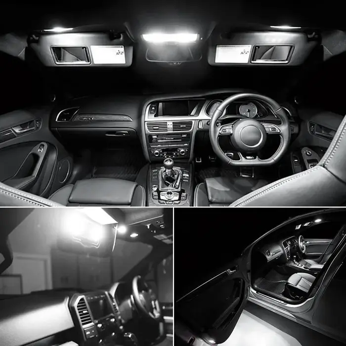 Kit d'éclairage intérieur LED Canbus, ampoules de lampe de coffre, lecture de voiture, carte breton,