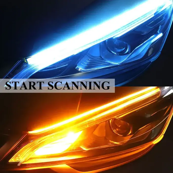 Bande DRL 12V pour feux de jour de voiture, bande Flexible et étanche, clignotant universel, lumière