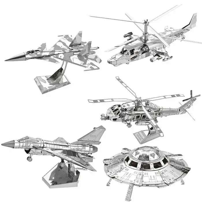 Puzzles 3D en métal militaire J-20 J-10B SU-34 KA-50 combattant UFO RAH-66 hélicoptère bricolage à la main assembler