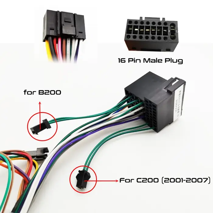Adaptateur de faisceau de câbles avec décodeur CAN Bus, câble 16 broches vers ISO, pour Mercedes cla