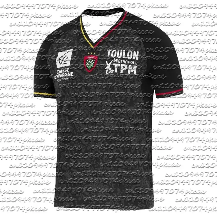 Nouveau Maillot de Rugby RCT Toulon 2026 – Troisième Tenue – T-shirt de Supporter de Football pour H