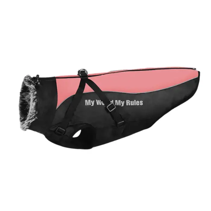 Vêtements d'hiver pour grands chiens XL-6XL avec col en fourrure, manteau épais pour chiens de taill