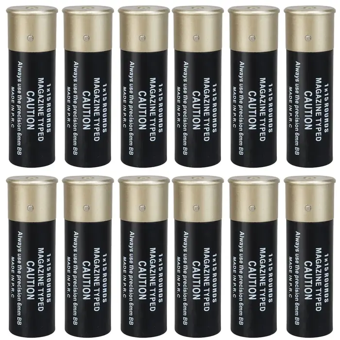 Paquet de 12 coquilles de fusil de chasse Airsoft, 15 magazines Airsoft Standard BBs ronds pour acce