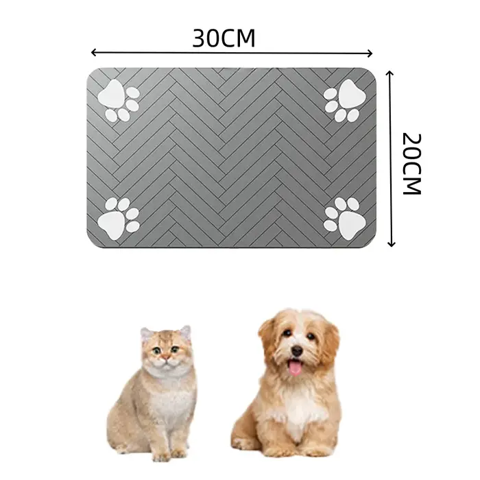 Tapis d'alimentation pour animaux de compagnie, terre diatomée à séchage rapide, absorbant, résistan