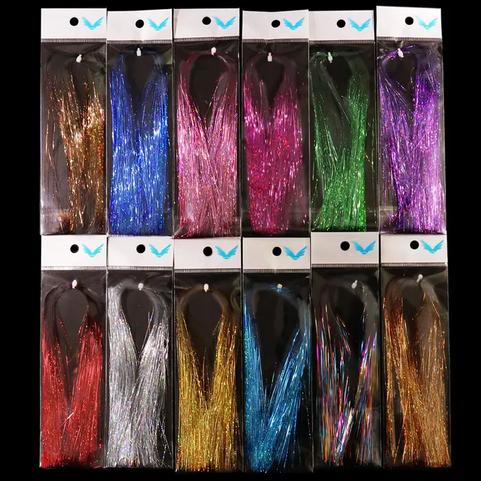 ICERIO doux holographique plat Krystal Flash guirlandes Flashabou mouche attachant matériel brochet 