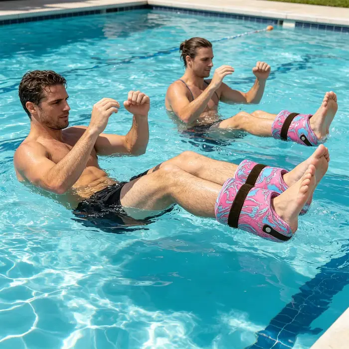 Poids de cheville aquatiques réglables (2 pièces) pour aquagym, exercices aquatiques, entraînement à domicile, spa et fitness