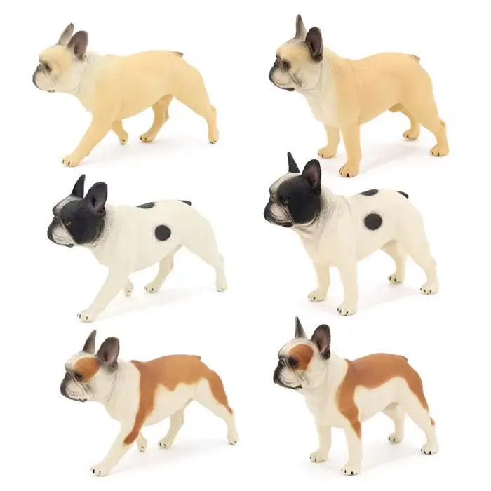 Figurine de Bouledogue Artificiel Petit Chiot Ornement Bureau Décoration PVC Occasions Spéciales