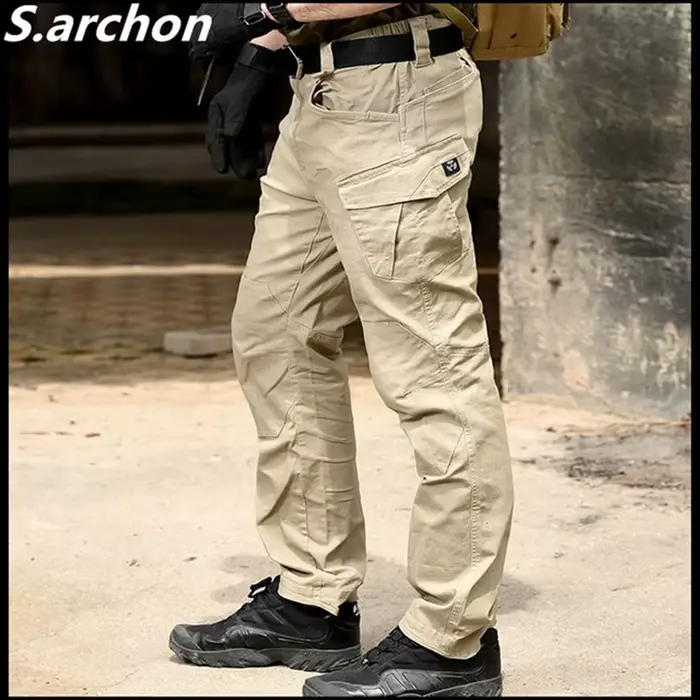 Pantalon tactique chasse S.archon SWAT multi-poches cargo coton sécurité bodyguard homme