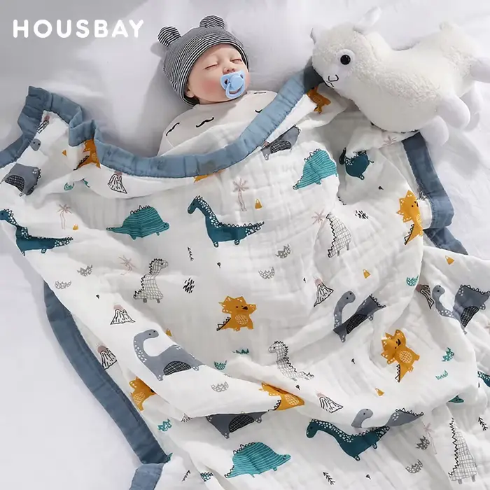 Couvertures pour bébé 6 couches 100% gaze de coton, enveloppe respirante pour bébé, douce et absorba