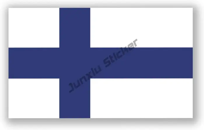 Autocollant drapeau de la finlande en PVC, étiquette de voiture créative, Code pays FIN drôle, acces