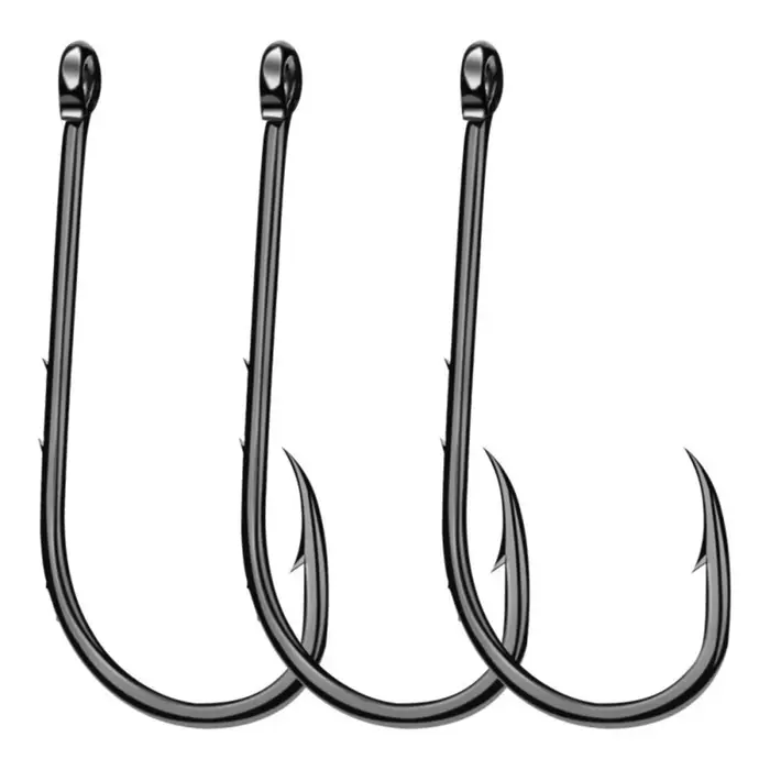 Hameçons de pêche à longue tige, lot de 50 pièces, crochet barbelé pointu, ver de mer, carpe, ensemb