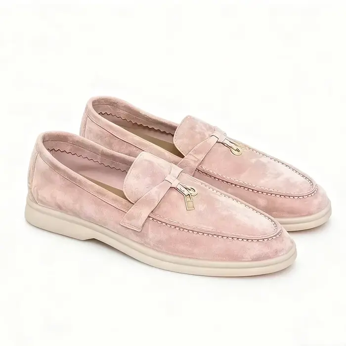 Mocassins en daim pour femme, chaussures décontractées à semelle épaisse