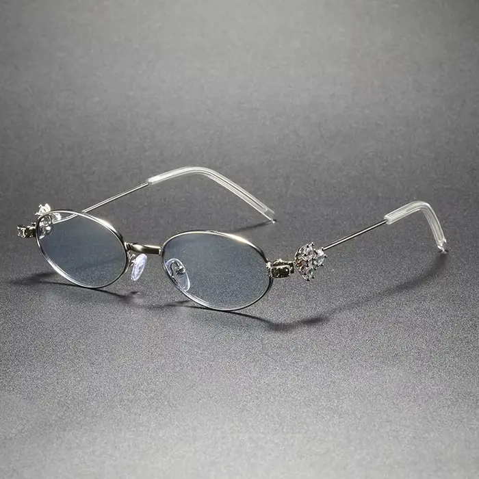 Lunettes de soleil de protection UV élégantes et haut de gamme ornées de diamants, lunettes de solei