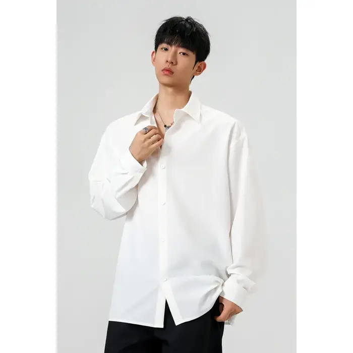 Chemises pour hommes, vêtements pour hommes, chemise grande taille, design simple, manches longues, 