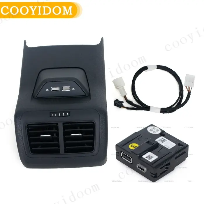 Accoudoir central de sortie d'aération A/C, cadre de garniture arrière avec USB C Type-C, VW Golf 7,