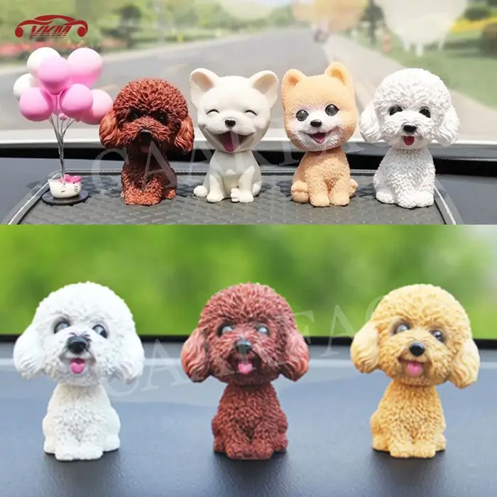Ornements de voiture chien à tête oscillante