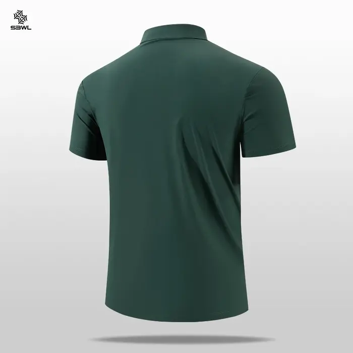 SBWL-Polo à fermeture éclair pour hommes, T-shirt à séchage rapide, Col rabattu, Manches courtes, St