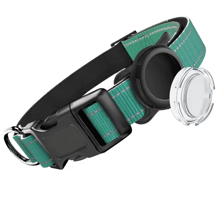 Collier pour chien Airtag avec étui AirTag étanche, collier réfléchissant doux rembourré et étiquett