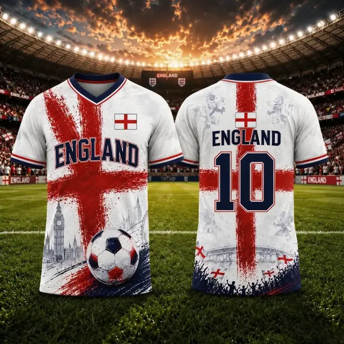 Maillot de football Angleterre 2026 – Tenue de supporter de l'équipe nationale – Cadeaux – T-shirt s